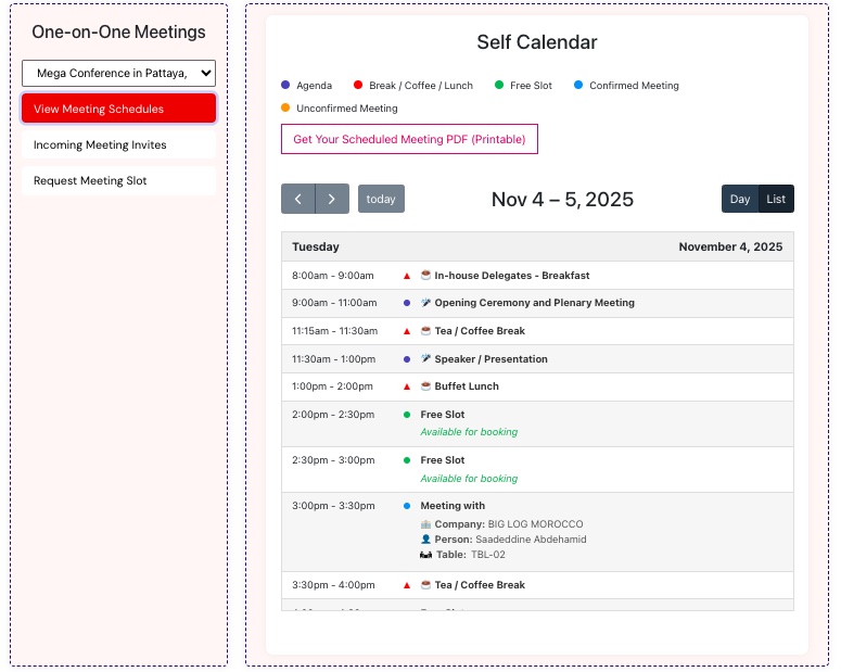 One-on-One Meeting Services Snapshot